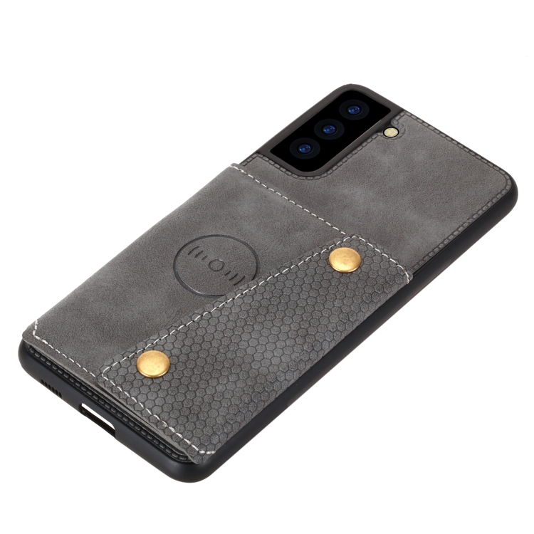 For Samsung Galaxy S22+ 5G Double Buckle PU + TPU Magnetic Phone Case(Grey) For Samsung Galaxy S22+ 5G Double Buckle PU + TPU Magnetic Phone Case(Grey)