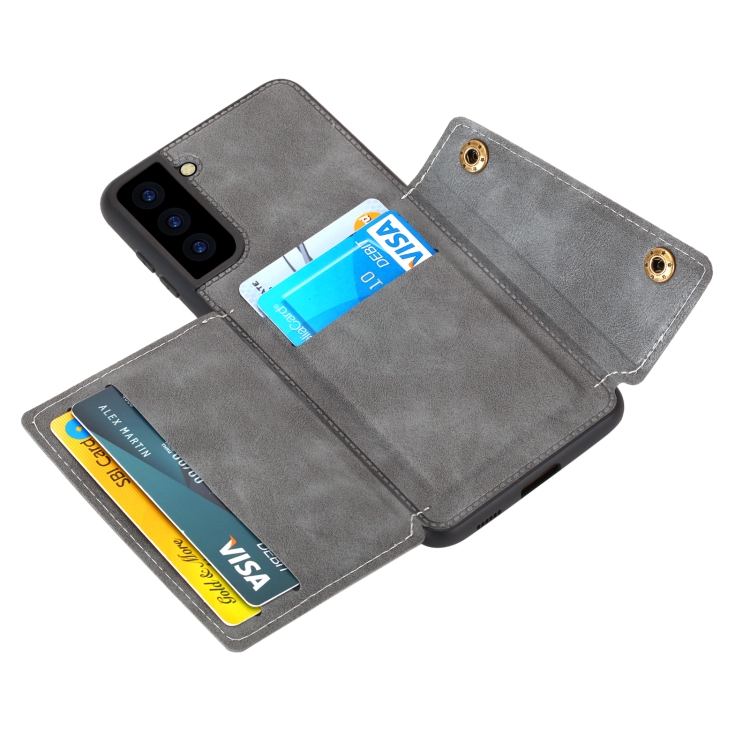For Samsung Galaxy S22+ 5G Double Buckle PU + TPU Magnetic Phone Case(Grey) For Samsung Galaxy S22+ 5G Double Buckle PU + TPU Magnetic Phone Case(Grey)