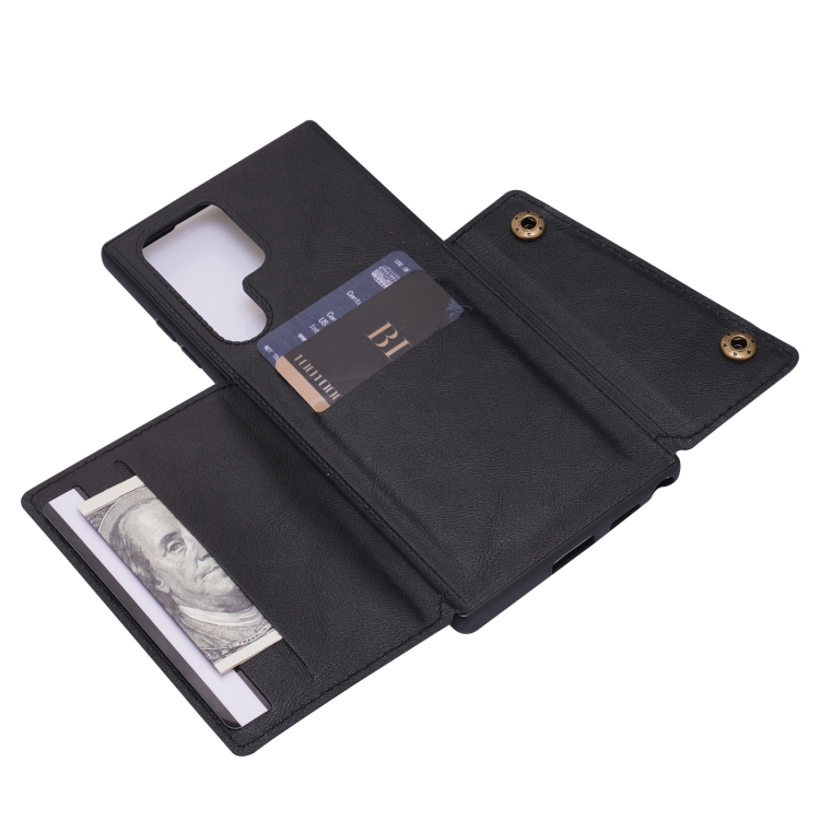 For Samsung Galaxy S22 Ultra 5G Double Buckle PU + TPU Magnetic Phone Case(Black) For Samsung Galaxy S22 Ultra 5G Double Buckle PU + TPU Magnetic Phone Case(Black)