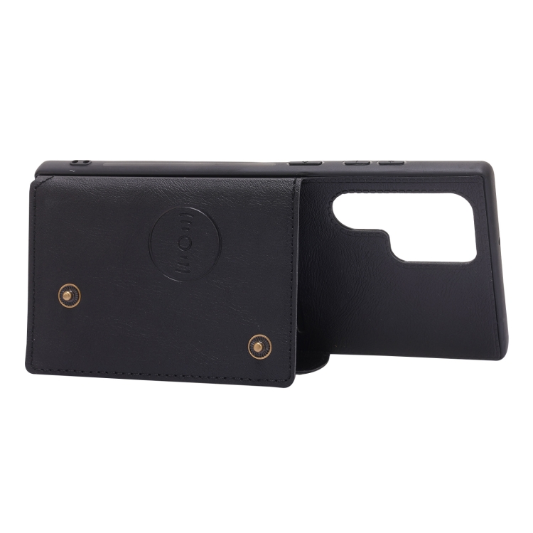 For Samsung Galaxy S22 Ultra 5G Double Buckle PU + TPU Magnetic Phone Case(Black) For Samsung Galaxy S22 Ultra 5G Double Buckle PU + TPU Magnetic Phone Case(Black)
