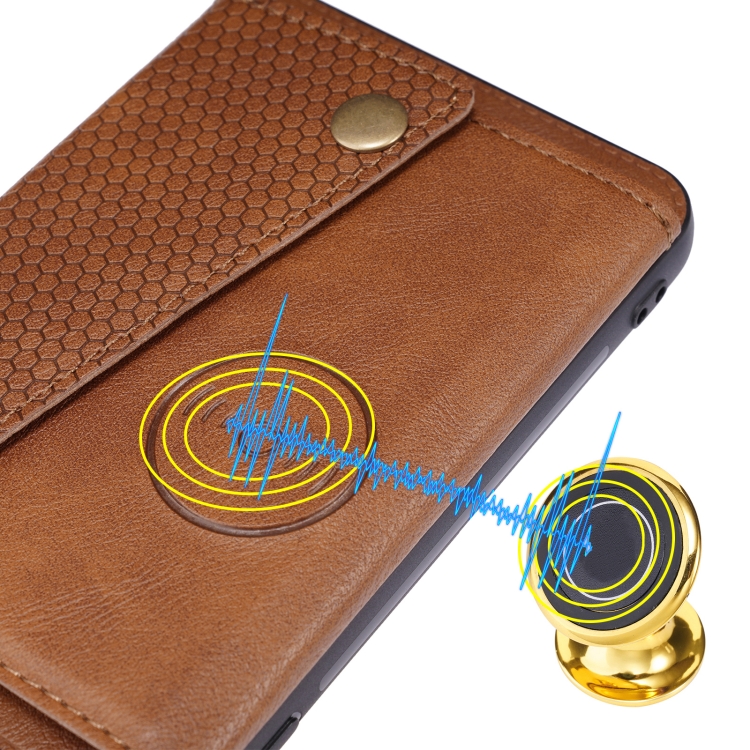 For Samsung Galaxy S22 Ultra 5G Double Buckle PU + TPU Magnetic Phone Case(Brown) - 6