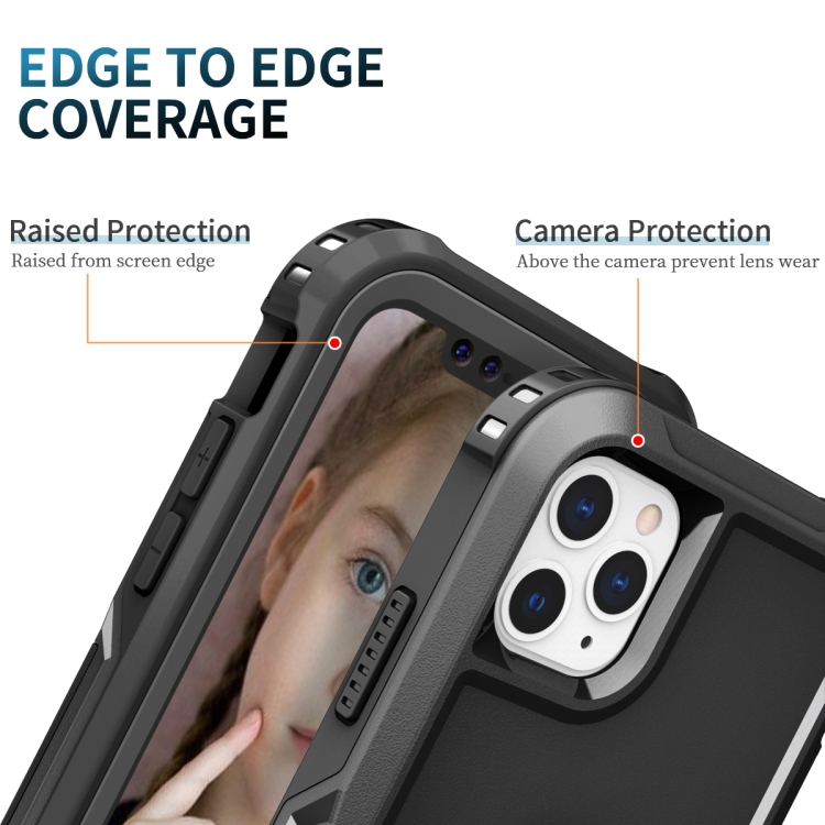 3 in 1 PC + TPU Phone Case with Ring Holder For iPhone 11 Pro(Black) 3 in 1 PC + TPU Phone Case with Ring Holder For iPhone 11 Pro(Black)