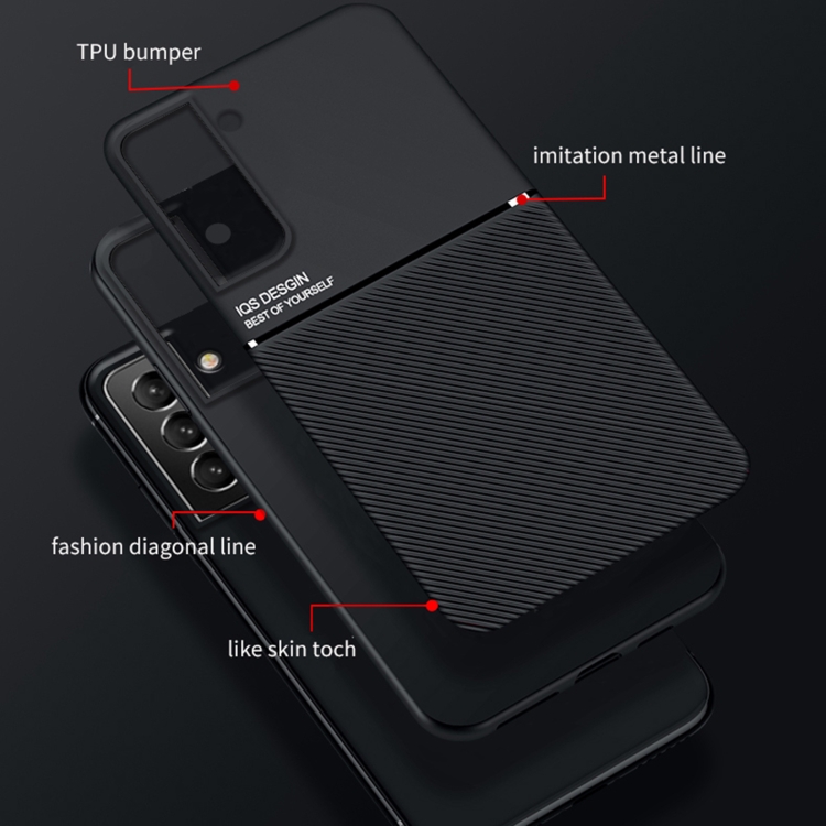 For Samsung Galaxy S22 5G Classic Tilt Strip Grain Magnetic Shockproof PC + TPU Phone Case(Blue) For Samsung Galaxy S22 5G Classic Tilt Strip Grain Magnetic Shockproof PC + TPU Phone Case(Blue)