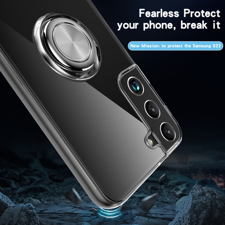 For Samsung Galaxy S22 5G Shockproof Matte Transparent TPU Phone Case with Ring Holder(Transparent Black) For Samsung Galaxy S22 5G Shockproof Matte Transparent TPU Phone Case with Ring Holder(Transparent Black)