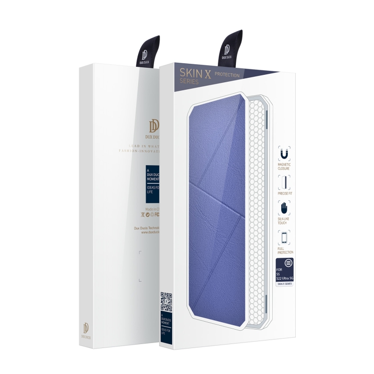 For Samsung Galaxy S22 Ultra 5G DUX DUCIS Skin X Series Horizontal Flip Leather Phone Case(Blue) For Samsung Galaxy S22 Ultra 5G DUX DUCIS Skin X Series Horizontal Flip Leather Phone Case(Blue)