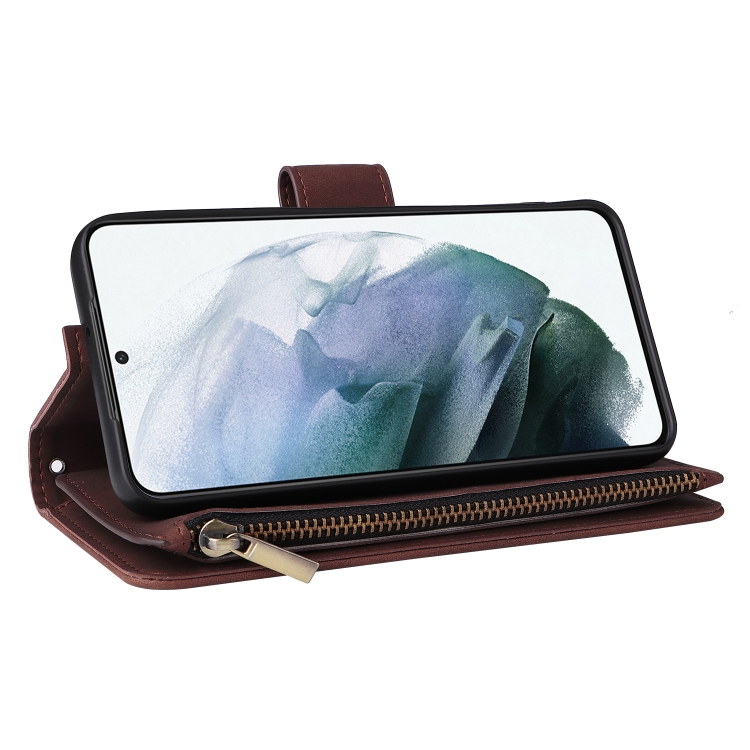 For Samsung Galaxy S22 5G Multifunctional Phone Leather Case with Card Slot & Holder & Zipper Wallet & Photo Frame(Coffee) For Samsung Galaxy S22 5G Multifunctional Phone Leather Case with Card Slot & Holder & Zipper Wallet & Photo Frame(Coffee)