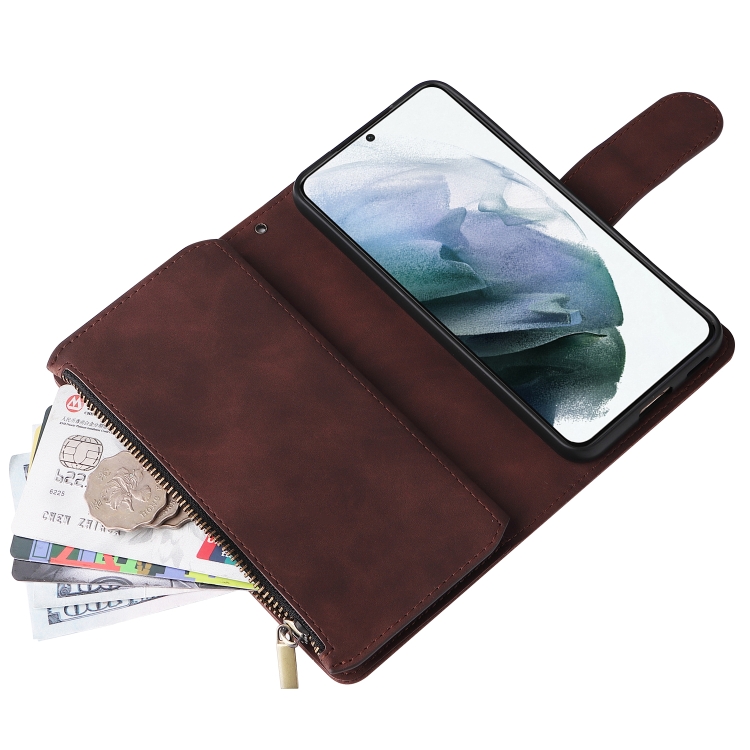 For Samsung Galaxy S22 5G Multifunctional Phone Leather Case with Card Slot & Holder & Zipper Wallet & Photo Frame(Coffee) For Samsung Galaxy S22 5G Multifunctional Phone Leather Case with Card Slot & Holder & Zipper Wallet & Photo Frame(Coffee)