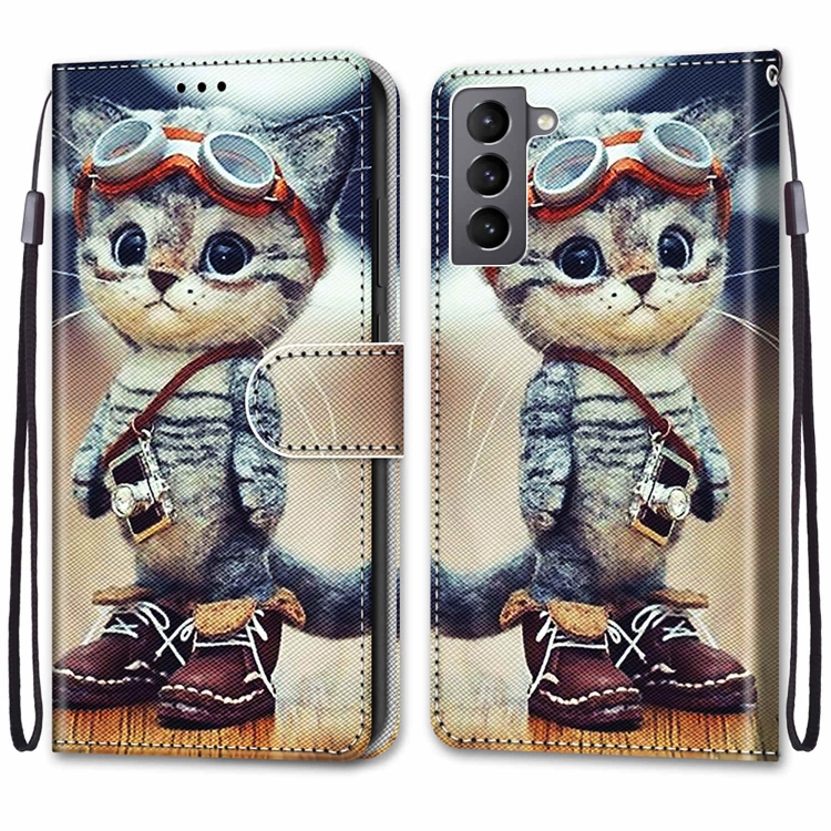 For Samsung Galaxy S22 5G Coloured Drawing Cross Texture Horizontal Flip PU Phone Leather Case with Holder & Card Slots & Wallet & Lanyard(Colorful Layer(Leather Shoes Cat) For Samsung Galaxy S22 5G Coloured Drawing Cross Texture Horizontal Flip PU Phone Leather Case with Holder & Card Slots & Wallet & Lanyard(Colorful Layer(Leather Shoes Cat)