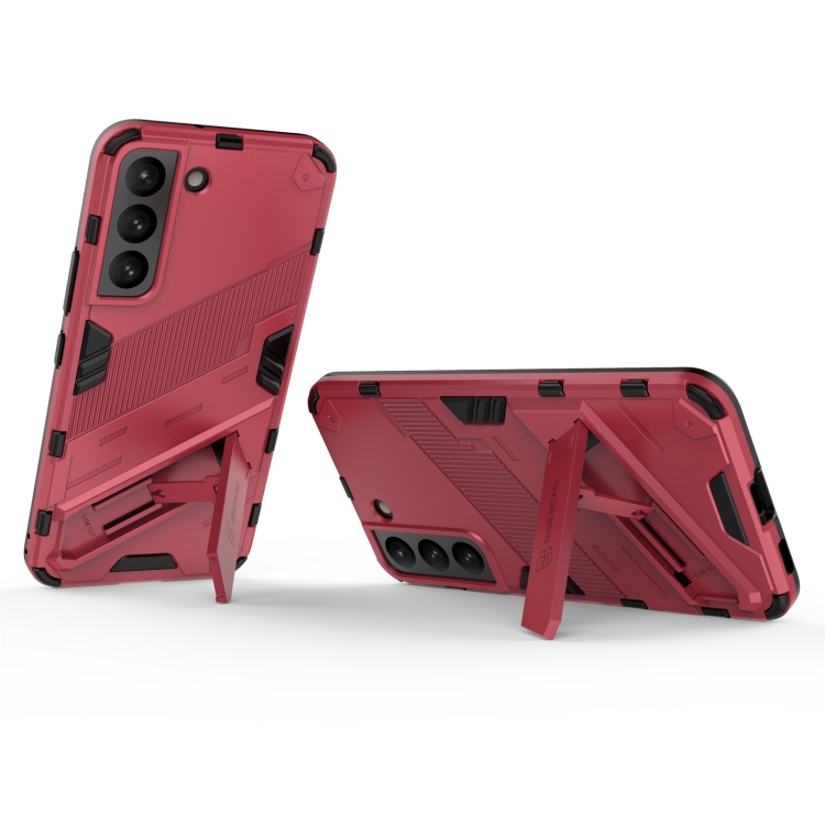 For Samsung Galaxy S22 5G Punk Armor 2 in 1 PC + TPU Shockproof Phone Case with Invisible Holder(Light Red) For Samsung Galaxy S22 5G Punk Armor 2 in 1 PC + TPU Shockproof Phone Case with Invisible Holder(Light Red)