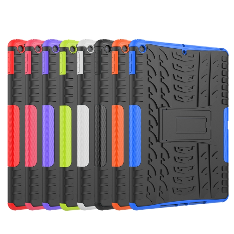 For iPad 10.2 2021 / 2020 / 2019 Tire Texture TPU + PC Shockproof Case with Holder(Purple) For iPad 10.2 2021 / 2020 / 2019 Tire Texture TPU + PC Shockproof Case with Holder(Purple)