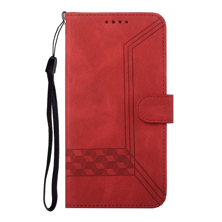 For Samsung Galaxy S22+ 5G Cubic Skin Feel Flip Leather Phone Case(Red) For Samsung Galaxy S22+ 5G Cubic Skin Feel Flip Leather Phone Case(Red)
