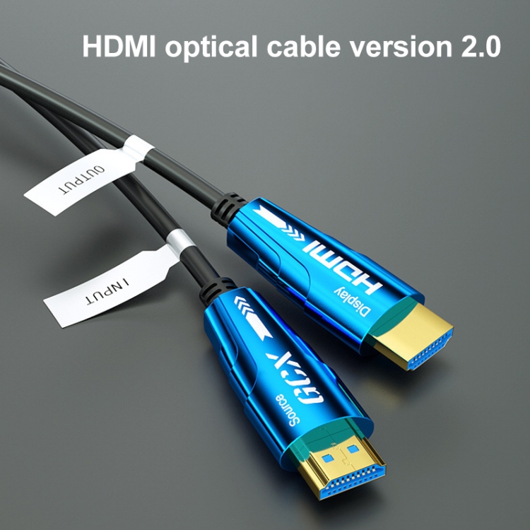 HDMI 2.0 Male a HDMI 2.0 Hombre 4K HD Cable óptico activo, longitud del cable: 15m - 1
