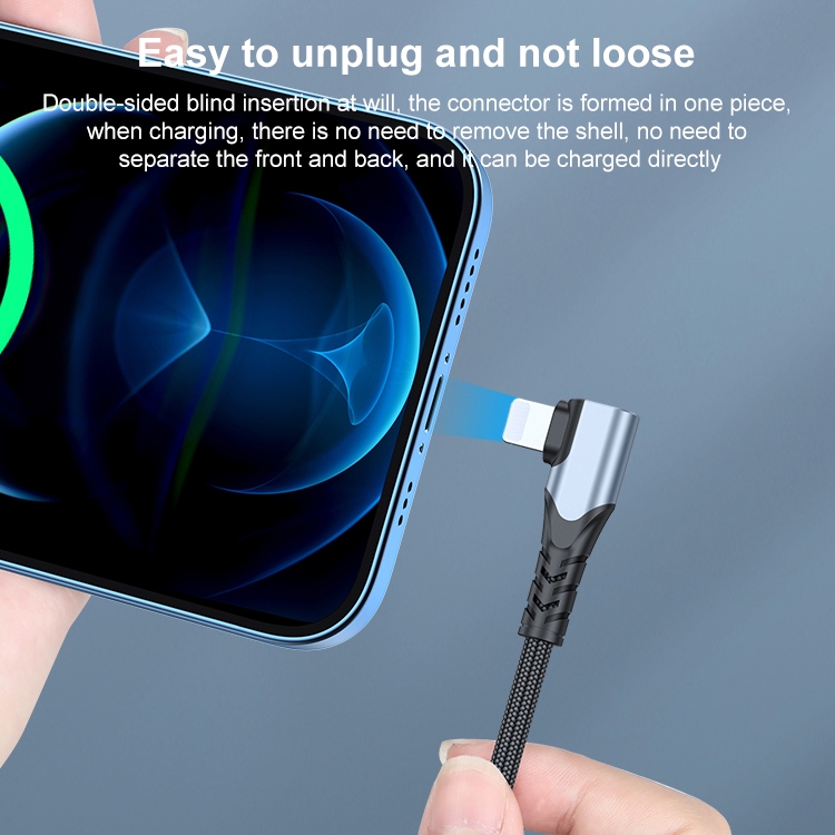 A6 PD 20W USB-C / Type-C to 8 Pin Elbow Data Cable for iPhone, iPad, Length:1m(Black) A6 PD 20W USB-C / Type-C to 8 Pin Elbow Data Cable for iPhone, iPad, Length:1m(Black)