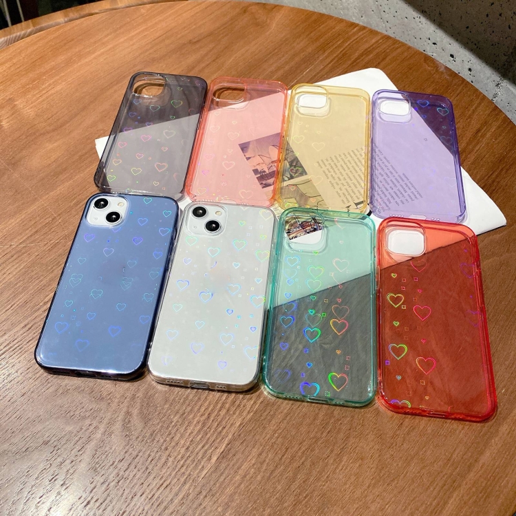 For iPhone 13 mini Colorful Laser Love TPU Phone Case (Pink) For iPhone 13 mini Colorful Laser Love TPU Phone Case (Pink)