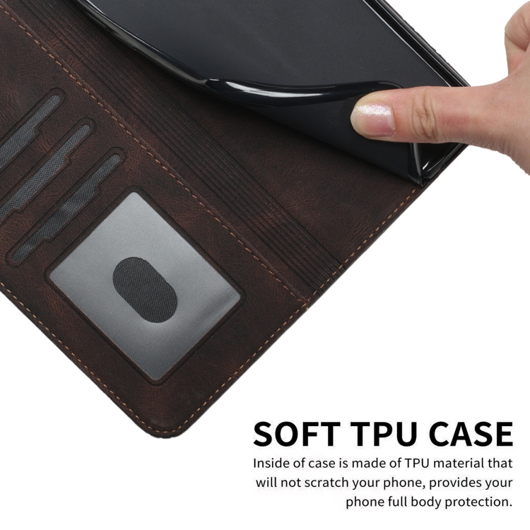 For iPhone 13 mini Cubic Skin Feel Flip Leather Phone Case (Brown) For iPhone 13 mini Cubic Skin Feel Flip Leather Phone Case (Brown)
