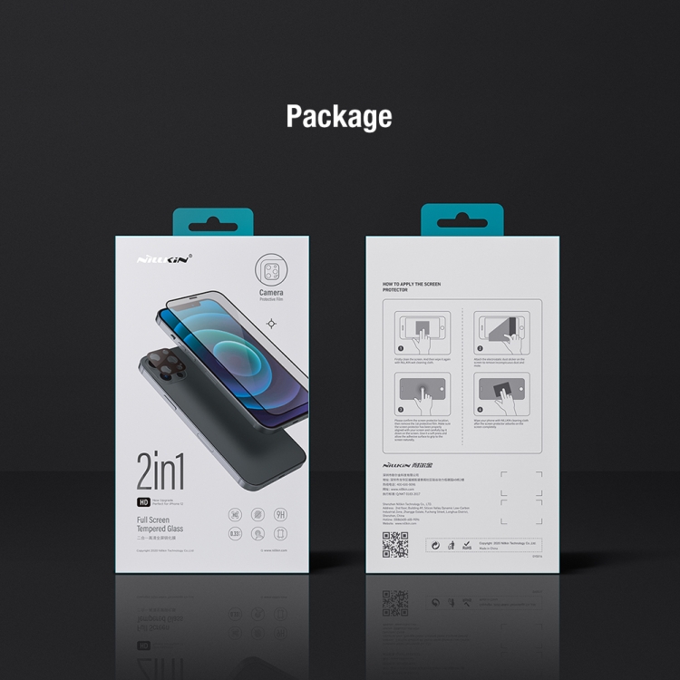 For iPhone 13 mini NILLKIN 2 in 1 HD Full Screen Tempered Glass Film + Camera Protector Set