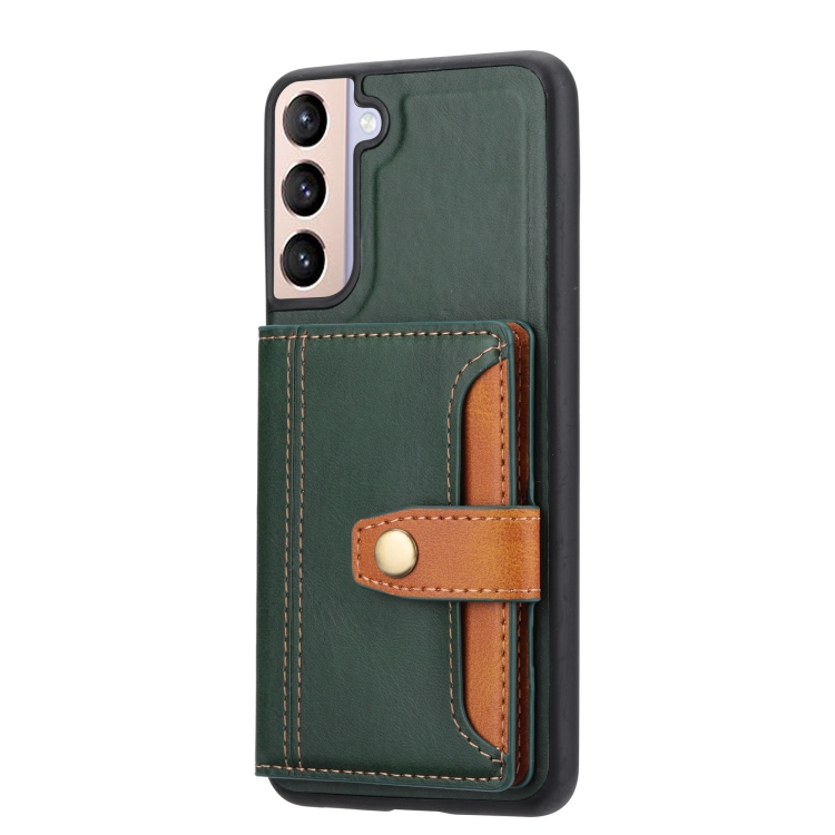 For Samsung Galaxy S22+ 5G Calfskin Color Matching TPU + PU Phone Case(Green) For Samsung Galaxy S22+ 5G Calfskin Color Matching TPU + PU Phone Case(Green)