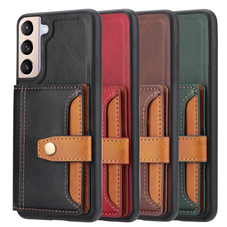 For Samsung Galaxy S22+ 5G Calfskin Color Matching TPU + PU Phone Case(Green) For Samsung Galaxy S22+ 5G Calfskin Color Matching TPU + PU Phone Case(Green)