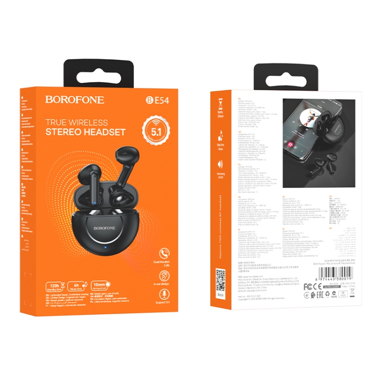 Borofone BE54 Rejoice Wireless Bluetooth Earphone(Black) Borofone BE54 Rejoice Wireless Bluetooth Earphone(Black)