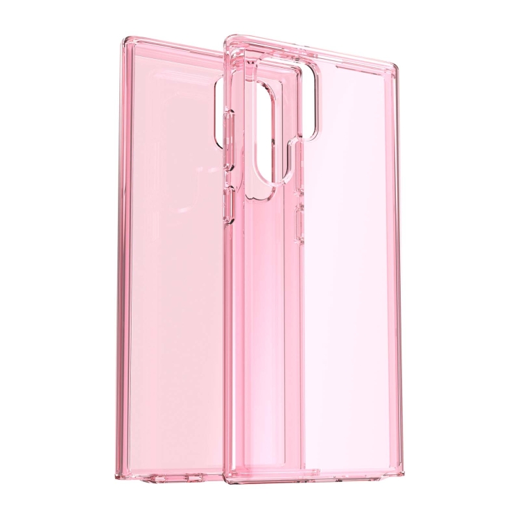 For Samsung Galaxy S22 Ultra 5G Shockproof Terminator Style Transparent Protective Phone Case(Pink)