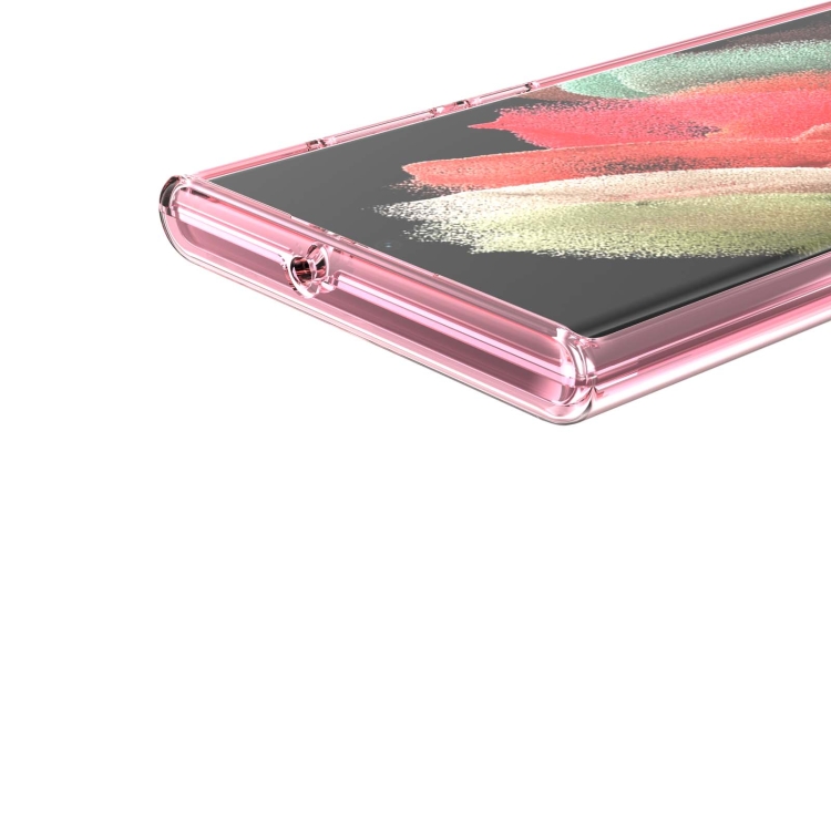 For Samsung Galaxy S22 Ultra 5G Shockproof Terminator Style Transparent Protective Phone Case(Pink)