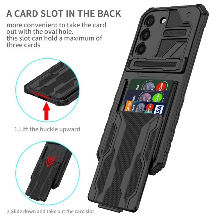 For Samsung Galaxy S22 5G Armor Card PC + TPU Phone Case(Black) For Samsung Galaxy S22 5G Armor Card PC + TPU Phone Case(Black)