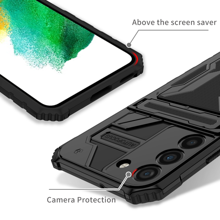 For Samsung Galaxy S22 5G Armor Card PC + TPU Phone Case(Black) For Samsung Galaxy S22 5G Armor Card PC + TPU Phone Case(Black)