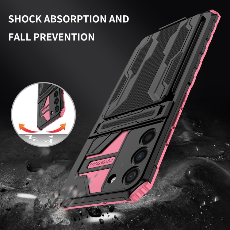 For Samsung Galaxy S22+ 5G Armor Card PC + TPU Phone Case(Pink) For Samsung Galaxy S22+ 5G Armor Card PC + TPU Phone Case(Pink)