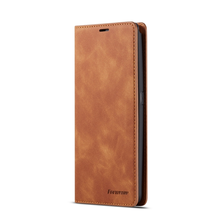 For Galaxy A80 / A90 Forwenw Dream Series Oil Edge Strong Magnetism Horizontal Flip Leather Case with Holder & Card Slots & Wallet & Photo Frame(Brown)