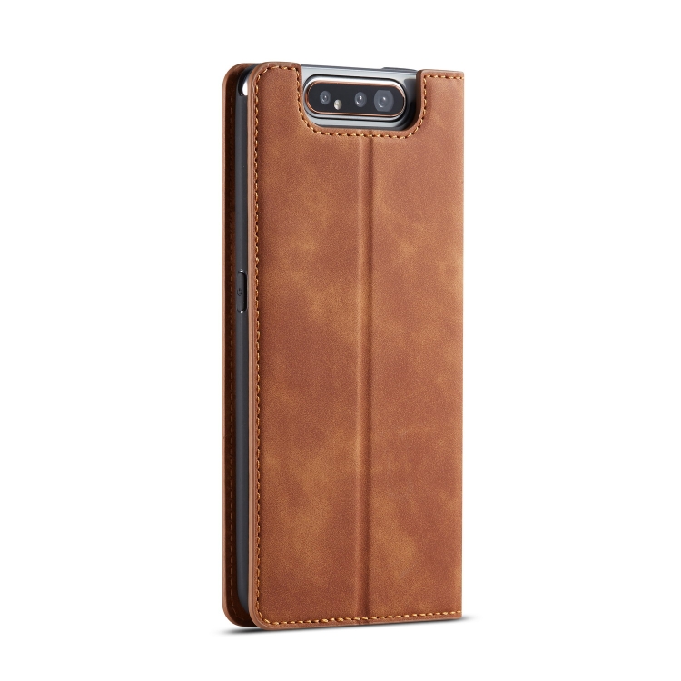 For Galaxy A80 / A90 Forwenw Dream Series Oil Edge Strong Magnetism Horizontal Flip Leather Case with Holder & Card Slots & Wallet & Photo Frame(Brown)