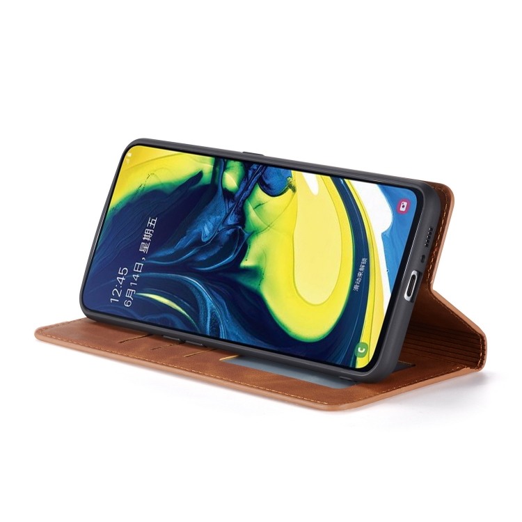 For Galaxy A80 / A90 Forwenw Dream Series Oil Edge Strong Magnetism Horizontal Flip Leather Case with Holder & Card Slots & Wallet & Photo Frame(Brown)
