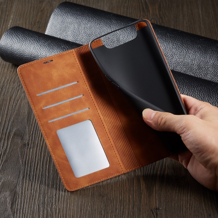 For Galaxy A80 / A90 Forwenw Dream Series Oil Edge Strong Magnetism Horizontal Flip Leather Case with Holder & Card Slots & Wallet & Photo Frame(Brown)