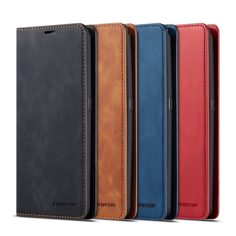 For Galaxy A80 / A90 Forwenw Dream Series Oil Edge Strong Magnetism Horizontal Flip Leather Case with Holder & Card Slots & Wallet & Photo Frame(Brown)