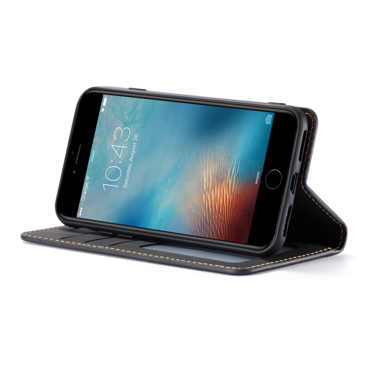 For iPhone SE 2022 / SE 2020 / 8 / 7 Forwenw Dream Series Oil Edge Strong Magnetism Horizontal Flip Leather Case with Holder & Card Slots & Wallet & Photo Frame(Black)