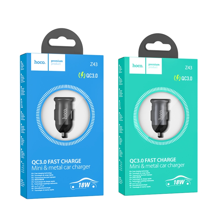 hoco Z43 Mighty Single Port USB QC3.0 18W Car Charger(Tarnish) hoco Z43 Mighty Single Port USB QC3.0 18W Car Charger(Tarnish)