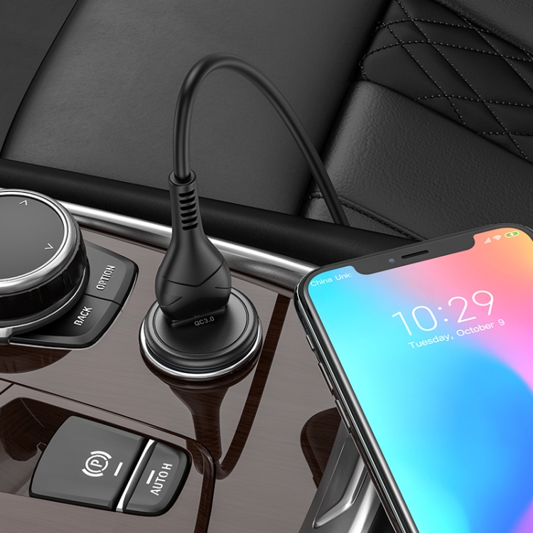 hoco Z43 Mighty Single Port QC3.0 18W Car Charger with USB to Micro USB Data Cable(Black) hoco Z43 Mighty Single Port QC3.0 18W Car Charger with USB to Micro USB Data Cable(Black)