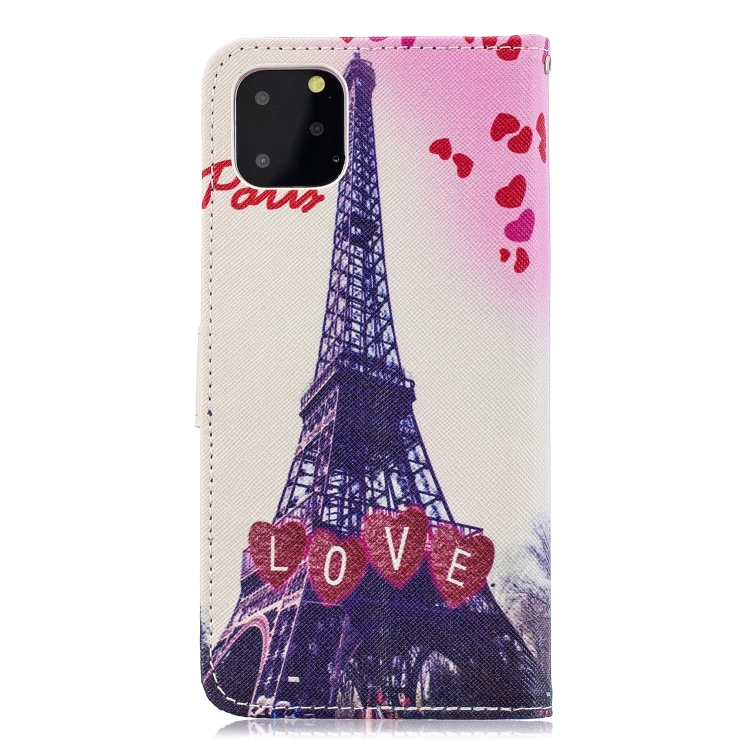 For iPhone 13 mini Colored Drawing Leather Phone Case (Love Tower) For iPhone 13 mini Colored Drawing Leather Phone Case (Love Tower)