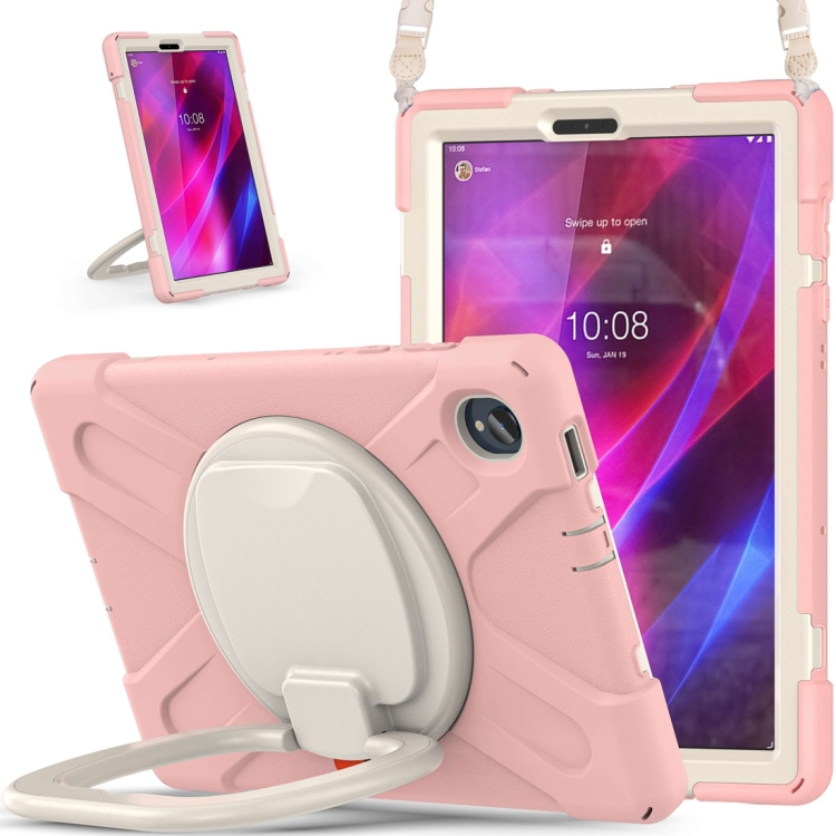 For Lenovo Tab M10 10.1 3rd Gen Silicone + PC Protective Tablet Case(Cherry  Blossom Pink)