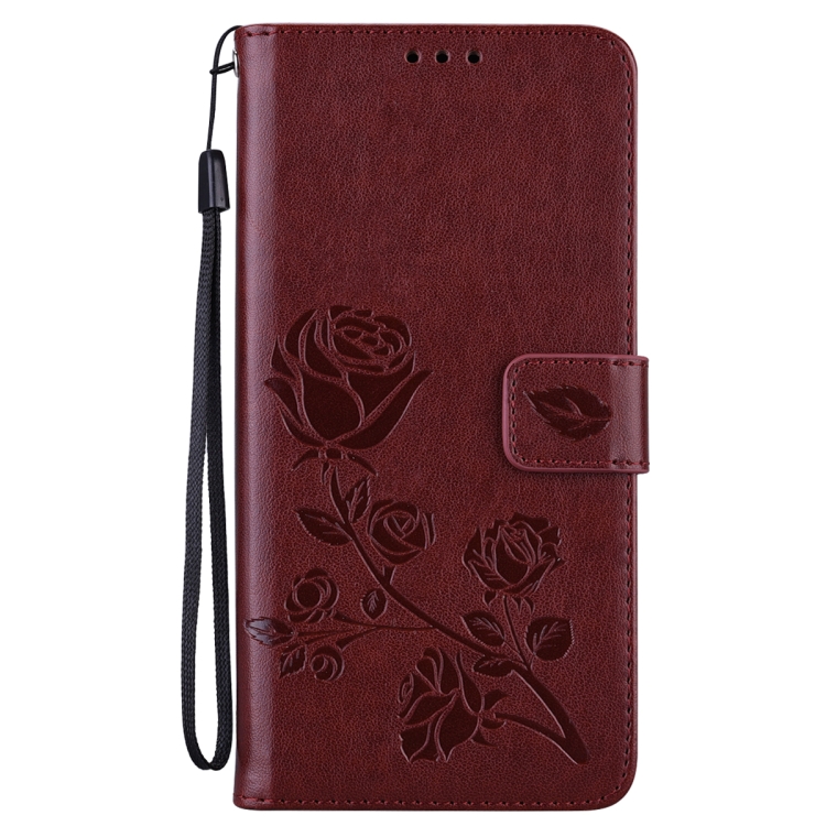 For Samsung Galaxy S22 Ultra 5G Rose Embossed Leather Phone Case(Brown) For Samsung Galaxy S22 Ultra 5G Rose Embossed Leather Phone Case(Brown)