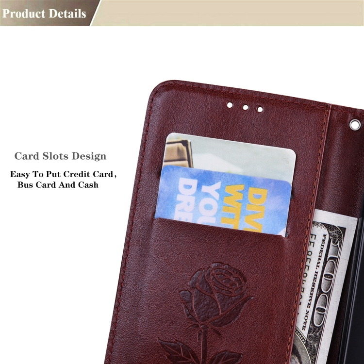 For Samsung Galaxy S22 Ultra 5G Rose Embossed Leather Phone Case(Brown) For Samsung Galaxy S22 Ultra 5G Rose Embossed Leather Phone Case(Brown)