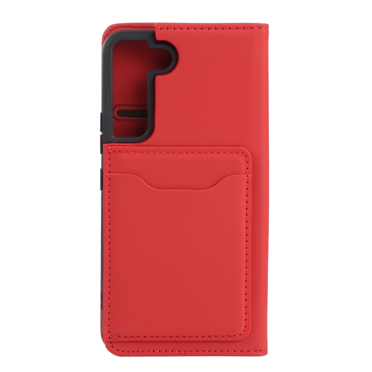 For Samsung Galaxy S22 5G Strong Magnetism Liquid Feel Horizontal Flip Leather Phone Case(Red)