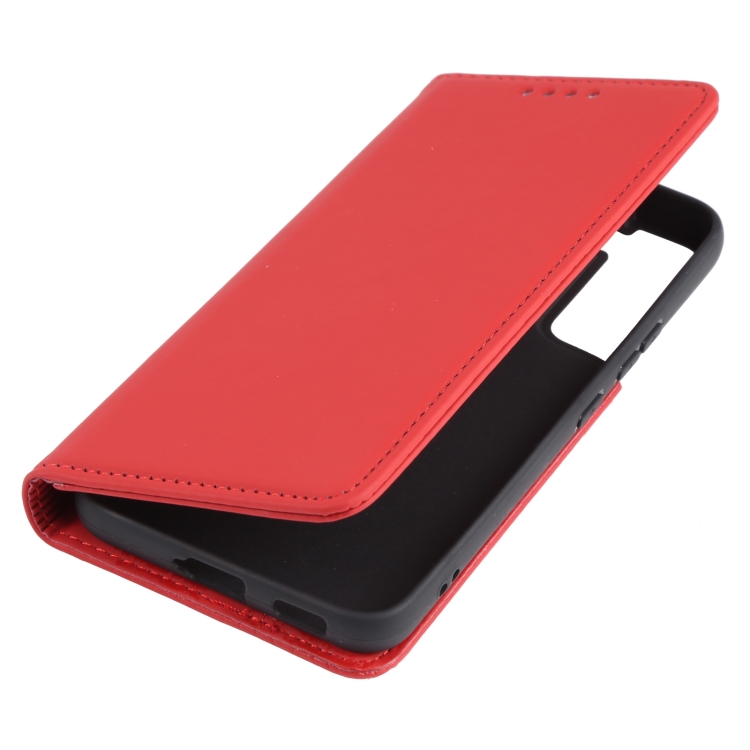 For Samsung Galaxy S22 5G Strong Magnetism Liquid Feel Horizontal Flip Leather Phone Case(Red)