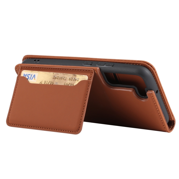 For Samsung Galaxy S22+ 5G Strong Magnetism Liquid Feel Horizontal Flip Leather Phone Case(Brown) For Samsung Galaxy S22+ 5G Strong Magnetism Liquid Feel Horizontal Flip Leather Phone Case(Brown)