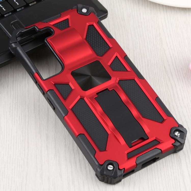 For Samsung Galaxy S22 5G Shockproof TPU + PC Magnetic Protective Phone Case with Holder(Red) For Samsung Galaxy S22 5G Shockproof TPU + PC Magnetic Protective Phone Case with Holder(Red)