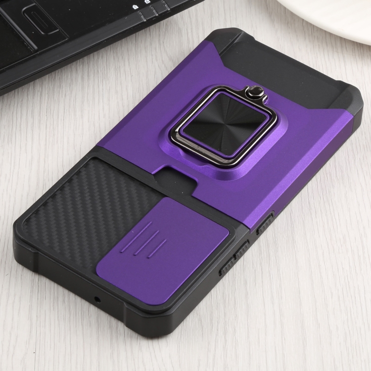 For Samsung Galaxy S22 5G Sliding Camera Cover Design PC + TPU Shockproof Phone Case with Ring Holder & Card Slot(Purple) For Samsung Galaxy S22 5G Sliding Camera Cover Design PC + TPU Shockproof Phone Case with Ring Holder & Card Slot(Purple)