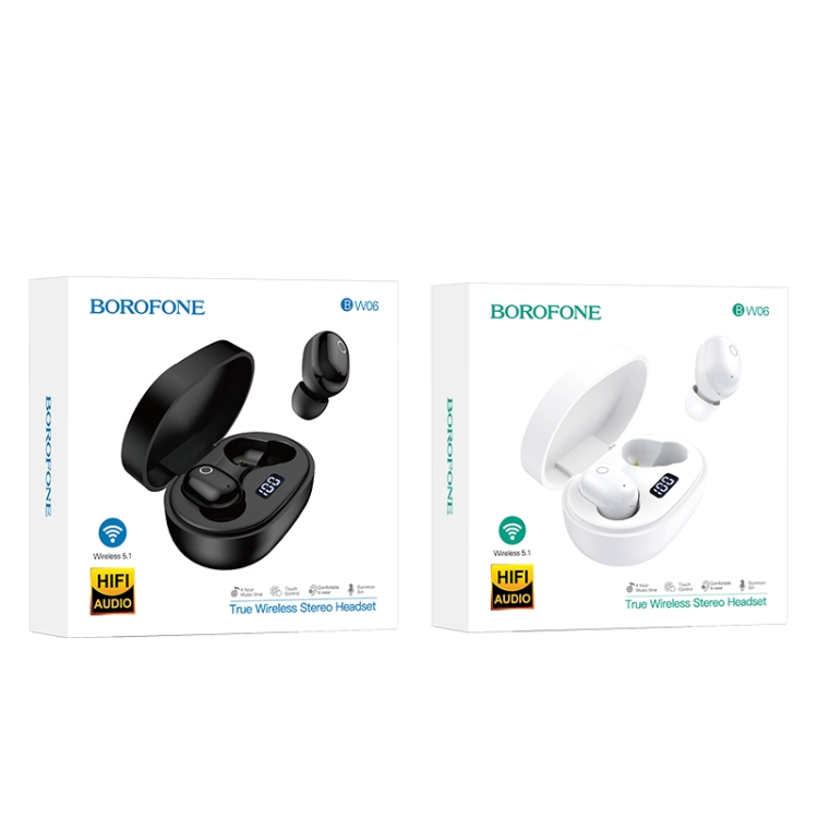 Borofone BW06 Manner True Wireless Digital Display Bluetooth Earphone with Charging Box(Black) Borofone BW06 Manner True Wireless Digital Display Bluetooth Earphone with Charging Box(Black)