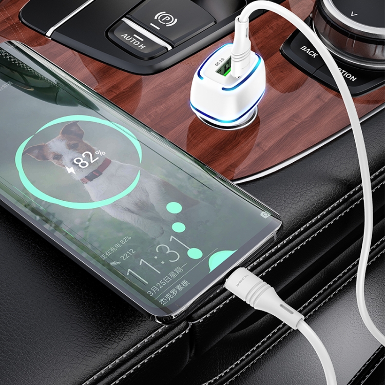 Borofone BZ14A PD 20W USB-C / Type-C + QC 3.0 USB Ports Car Charger with Ambient Light + 1m USB-C / Type-C to USB-C / Type-C Data Cable Set(Black) Borofone BZ14A PD 20W USB-C / Type-C + QC 3.0 USB Ports Car Charger with Ambient Light + 1m USB-C / Type-C to USB-C / Type-C Data Cable Set(Black)