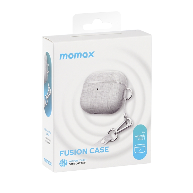 MOMAX FT9 Leather Earphone Protective Case with Hand Strap For AirPods 3(Light Grey) MOMAX FT9 Leather Earphone Protective Case with Hand Strap For AirPods 3(Light Grey)