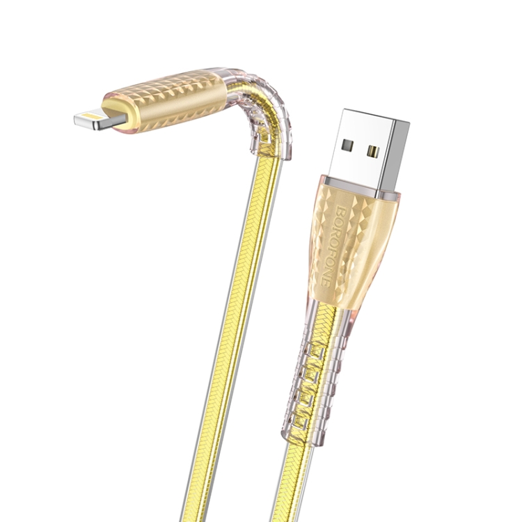 Borofone BU31 1.2m 2.4A USB to 8 Pin Jelly Braided Charging Data Cable(Silver) Borofone BU31 1.2m 2.4A USB to 8 Pin Jelly Braided Charging Data Cable(Silver)