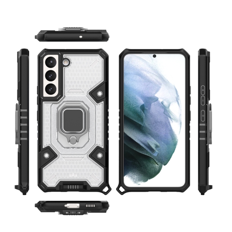 For Samsung Galaxy S22 5G Space PC+TPU Ring Holder Protective Phone Case(White) For Samsung Galaxy S22 5G Space PC+TPU Ring Holder Protective Phone Case(White)